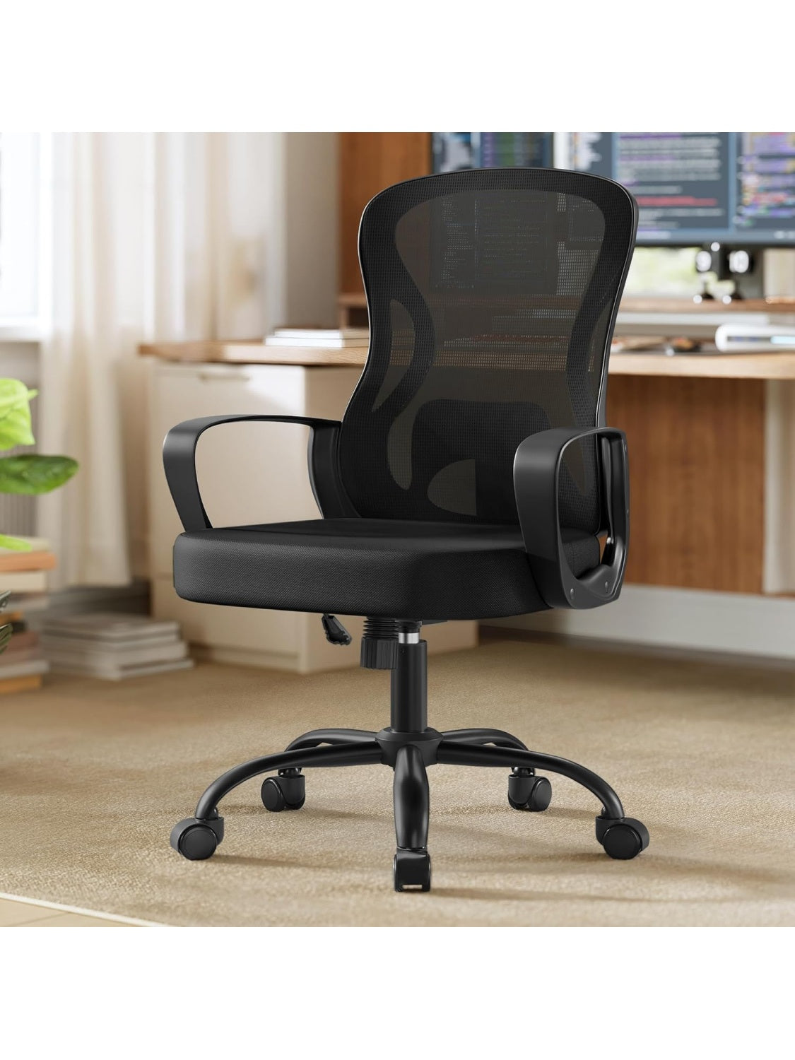 Ergonomischer Burostuhl mit Netzgewebe Lendenstutze Wippfunktion und Armlehnen za7093038