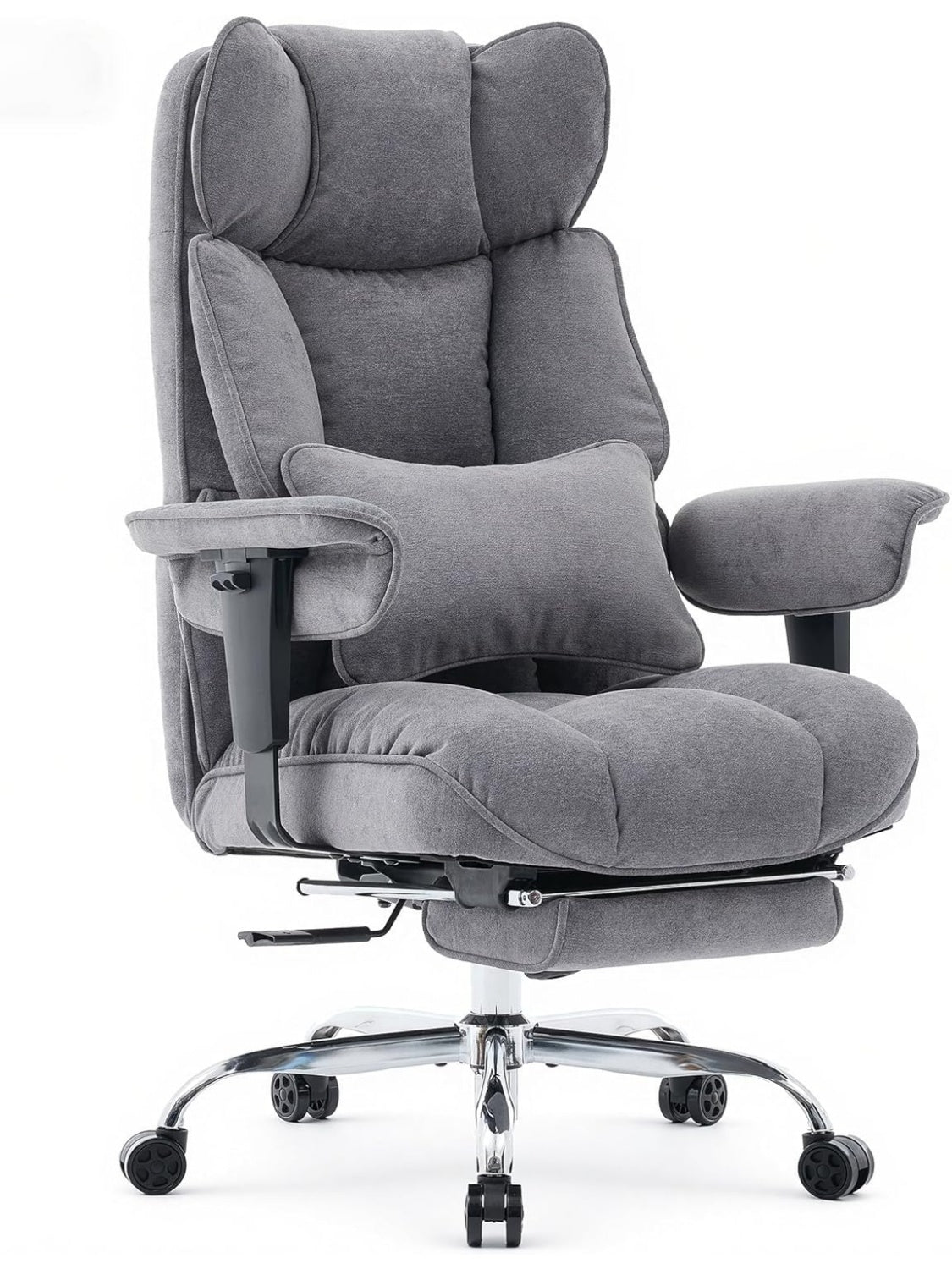 Ergonomischer Stoff Burostuhl mit Fussstutze Nackenkissen und Lendenkissen bis 200 kg lz8850265