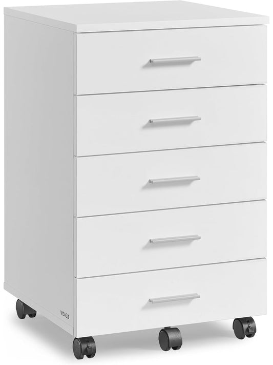 Mobiler Rollcontainer mit funf Schubladen fur Buro und Homeoffice kx0581091