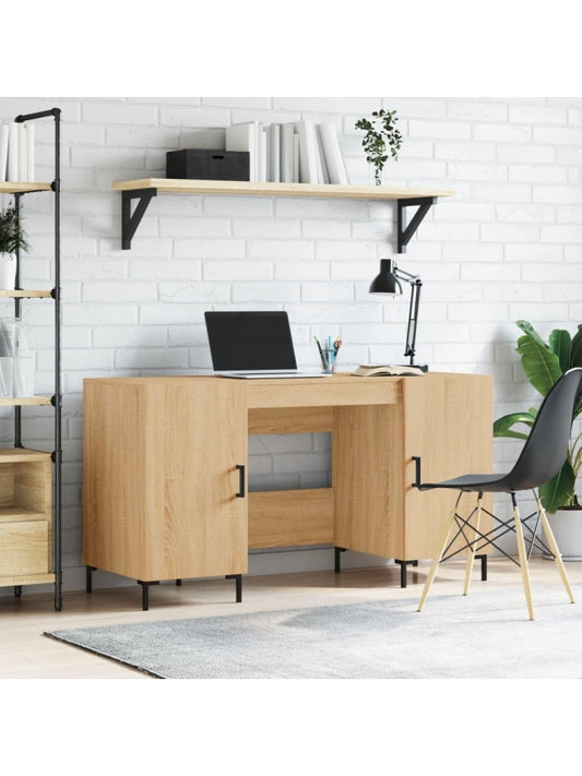 Homeoffice Tisch in Sonoma Eiche 140 x 50 x 75 cm aus Holz fur Laptop und Studium fb0799193