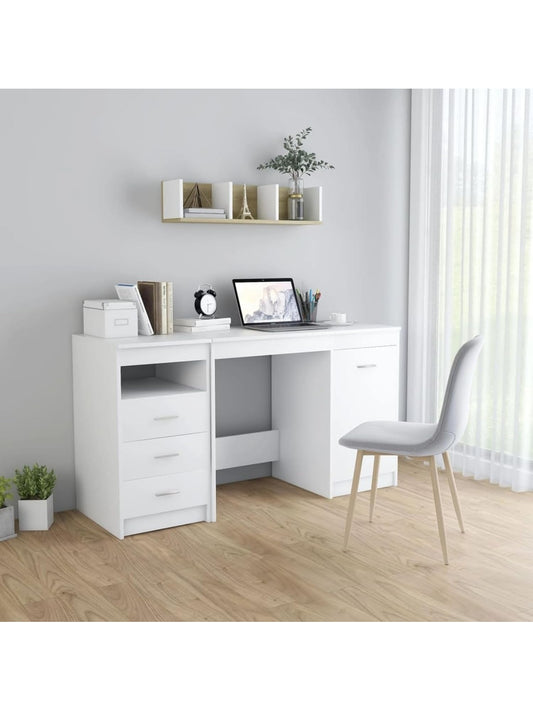 Arbeitsplatte aus Holz in Weiss 140 x 50 x 76 cm fur Lernen Arbeiten und Homeoffice lz0741277